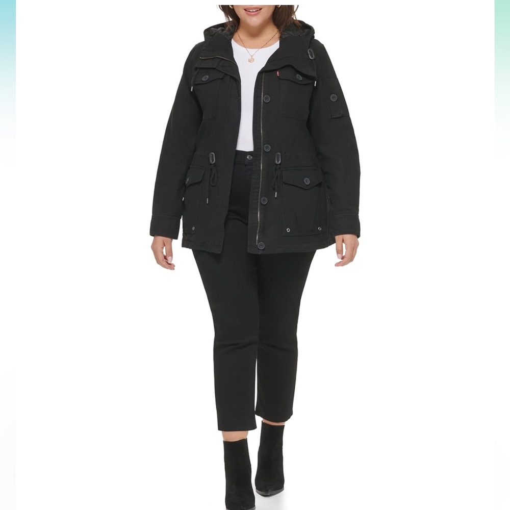 Levi’s light weight military jacket plus size black NWT